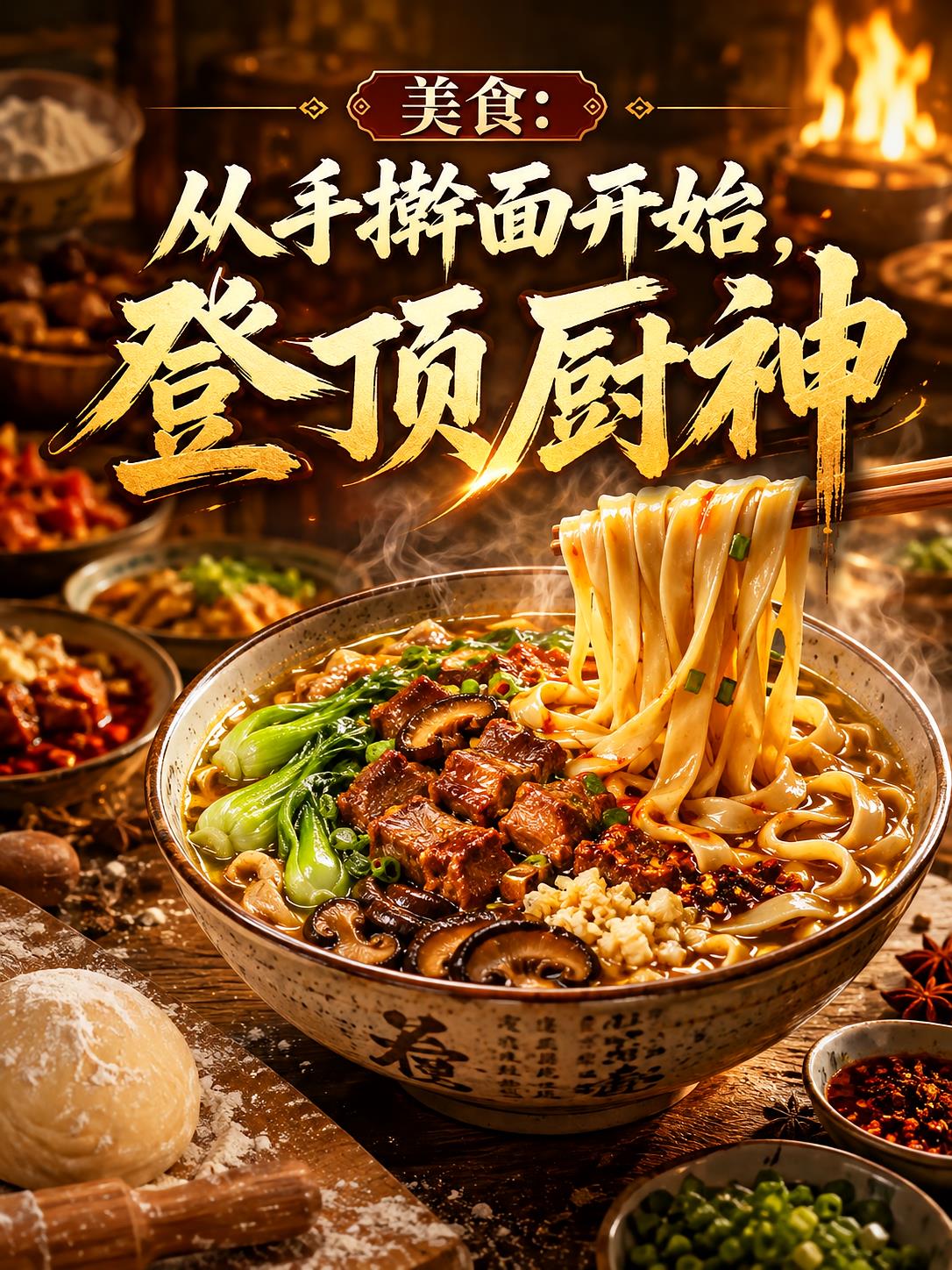 美食：从手擀面开始，登顶厨神